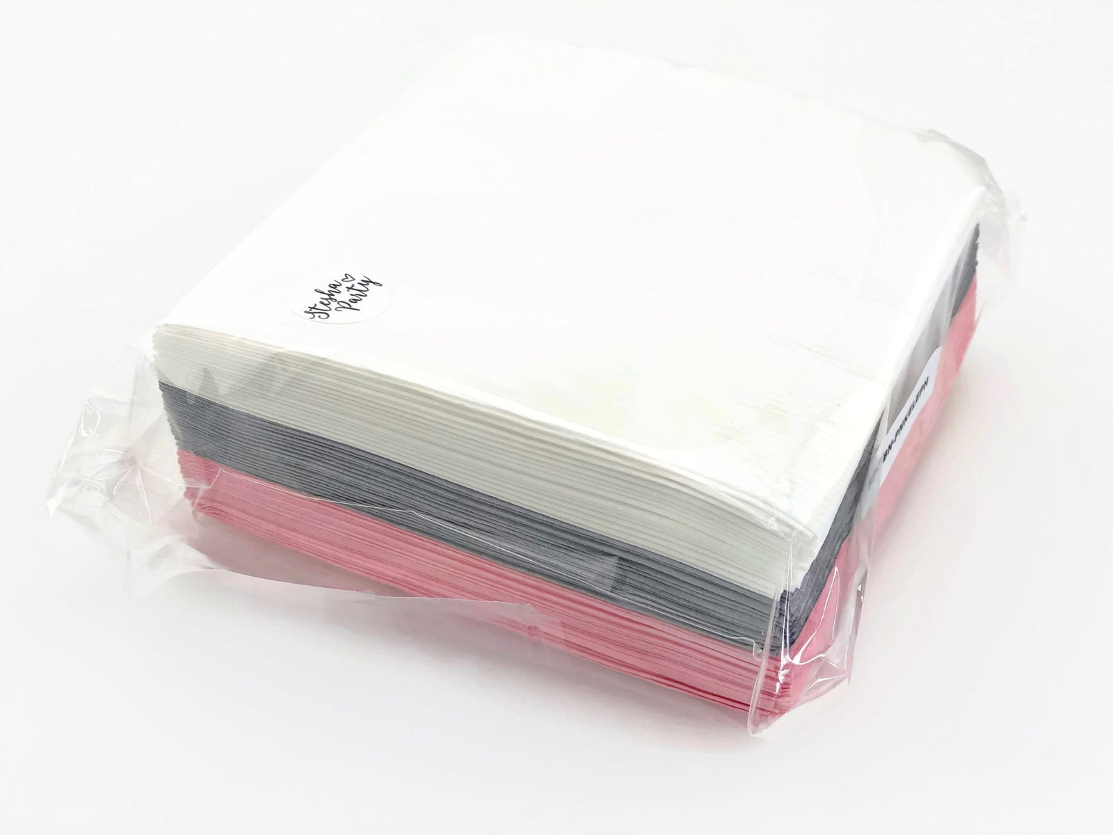 Silver, Pink, & White Assorted Party Napkins - Stesha Party