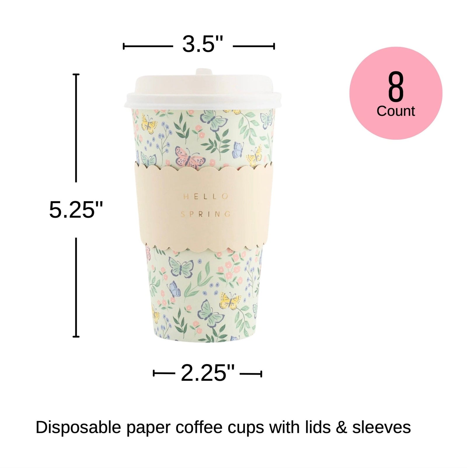 Spring Floral Paper Cups - Stesha Party