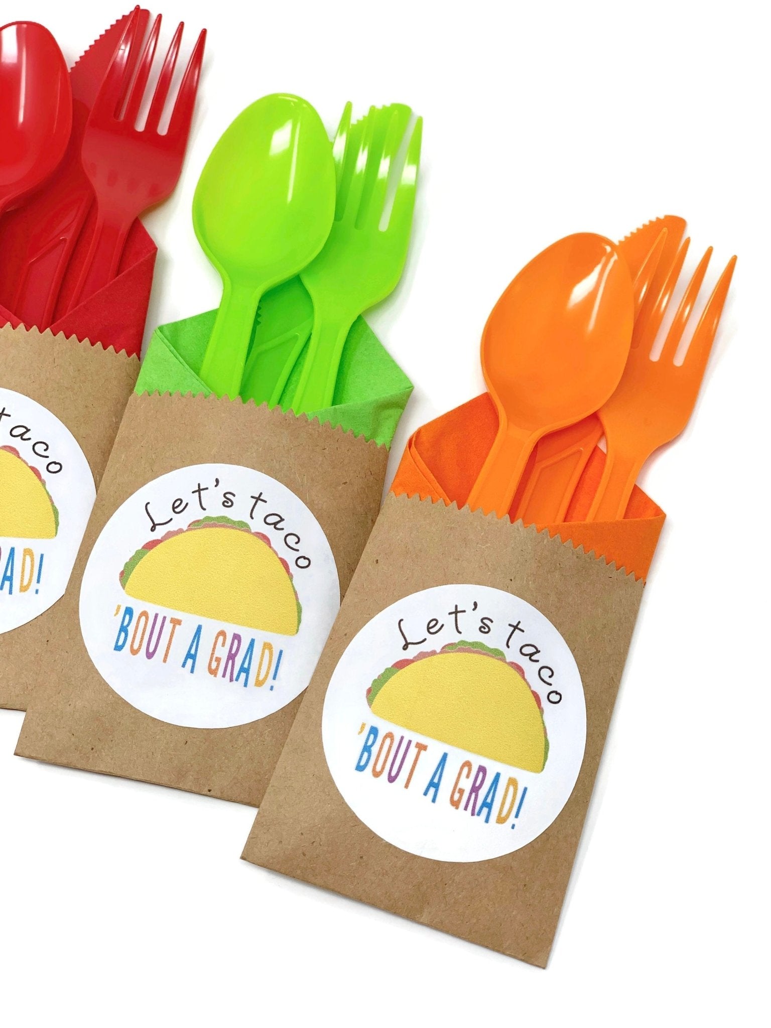 Taco Graduation Party Cutlery Bag Sets - Stesha Party