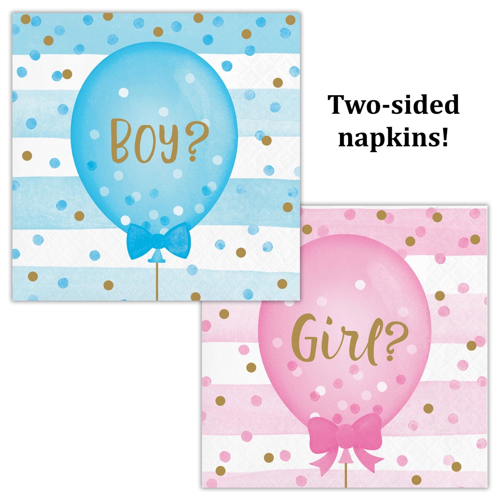 Two-Sided Gender Reveal Napkins - Stesha Party