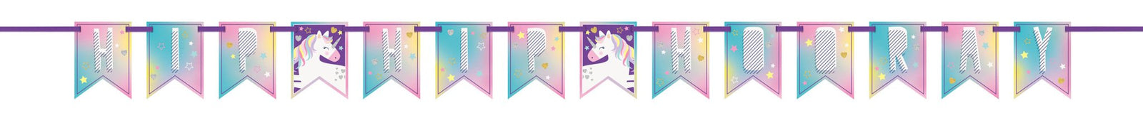 Unicorn "Hip Hip Hooray" Banner - Stesha Party