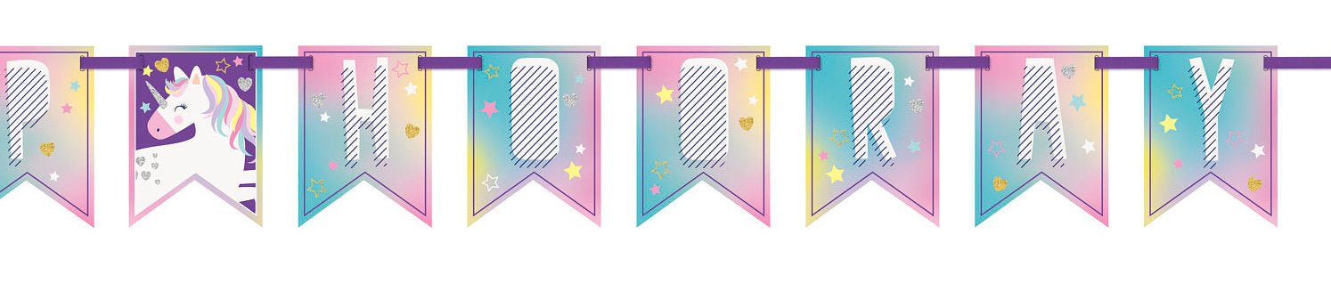 Unicorn "Hip Hip Hooray" Banner - Stesha Party