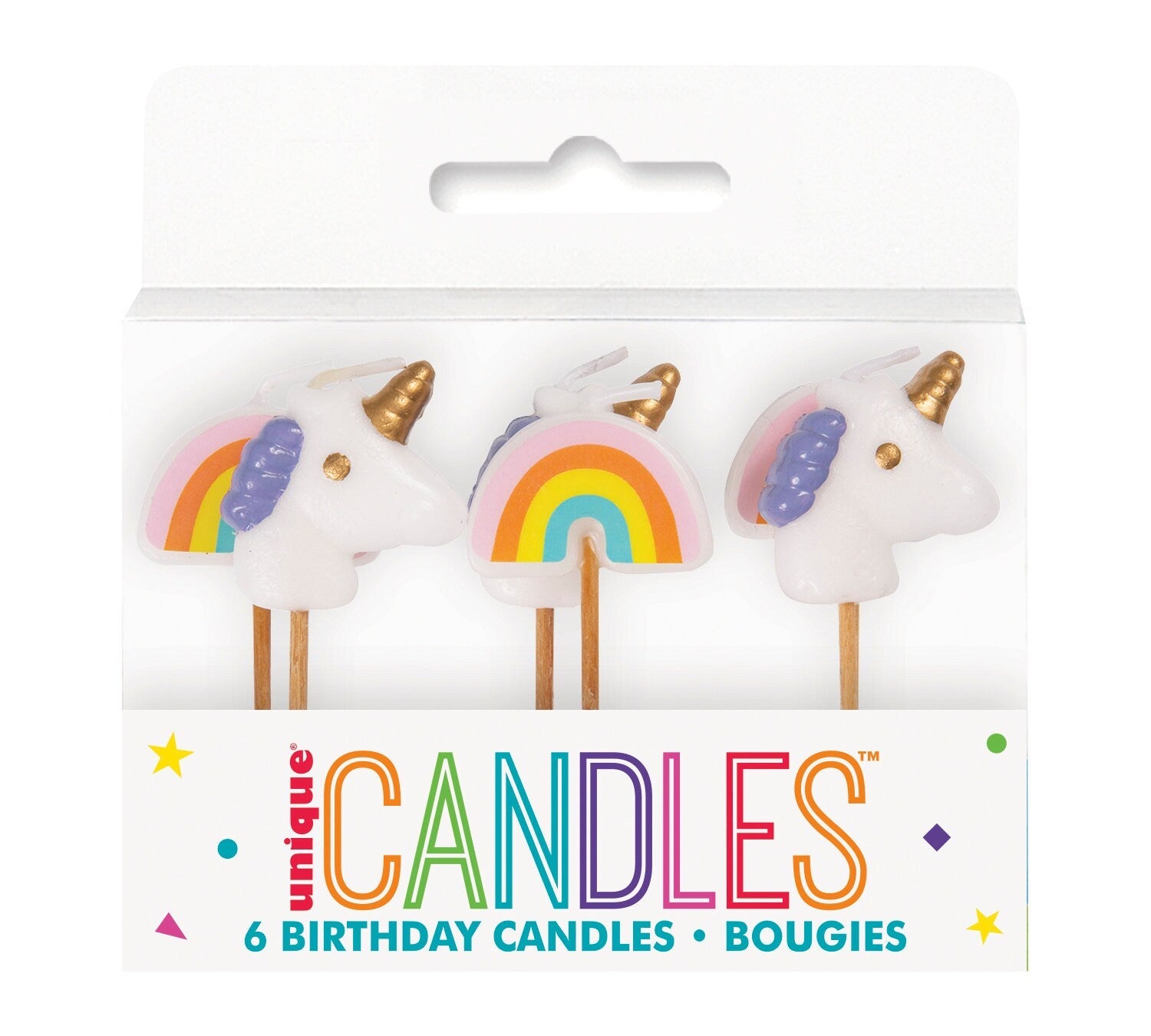 Unicorn & Rainbow Cupcake Candles - Stesha Party