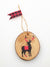 Wood Slice Buffalo Plaid Deer Ornament - Stesha Party