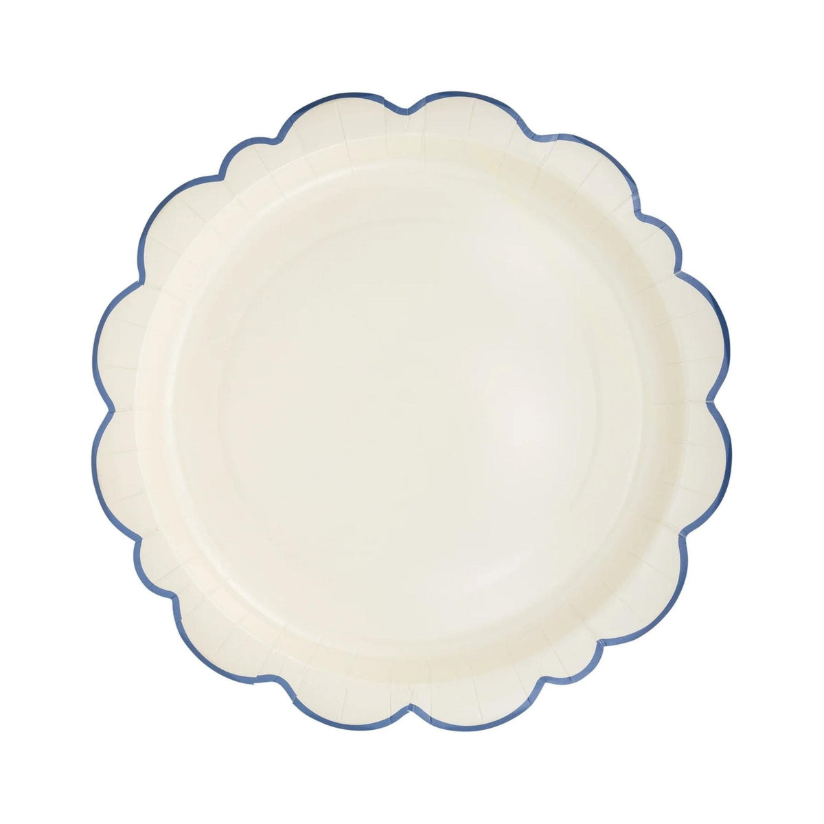 12&quot; Blue &amp; Cream Large Paper Dinner Plates - Stesha Party