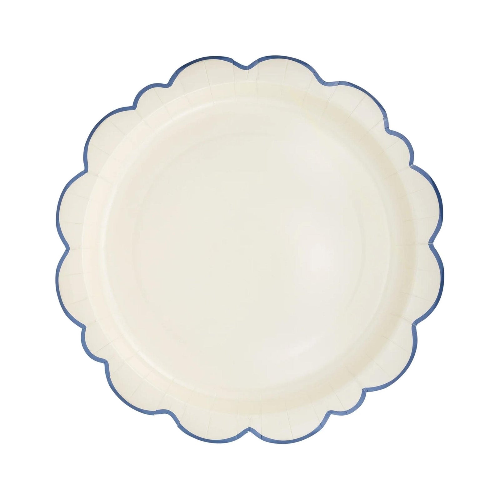 12" Blue & Cream Large Paper Dinner Plates - Stesha Party