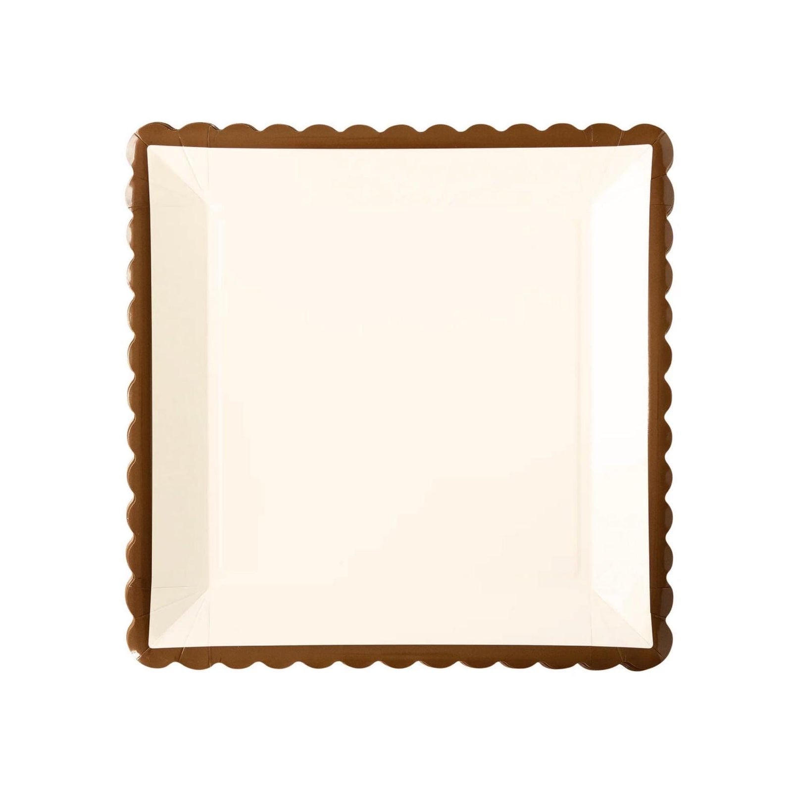 12" Brown & Cream Charger Plates - Stesha Party