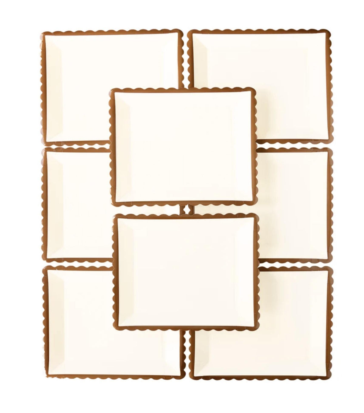 12" Brown & Cream Charger Plates - Stesha Party