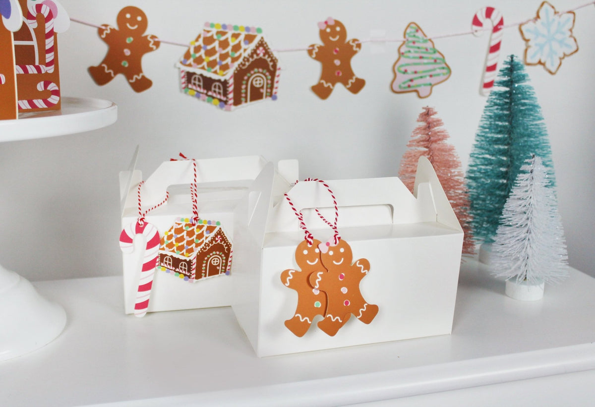 12 Gingerbread Christmas Gift Tags - Stesha Party