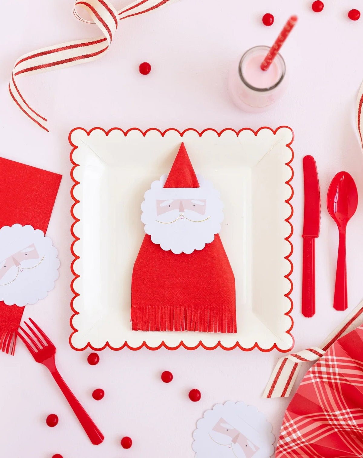 18 Santa Napkin & Ring Set - Stesha Party