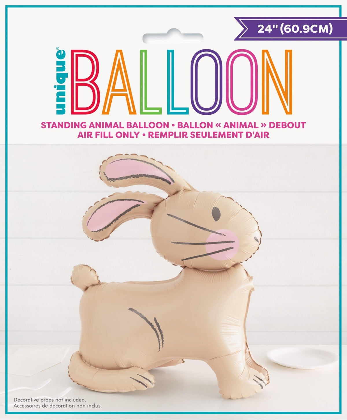 24" Brown Easter Bunny Rabbit Balloon - Stesha Party
