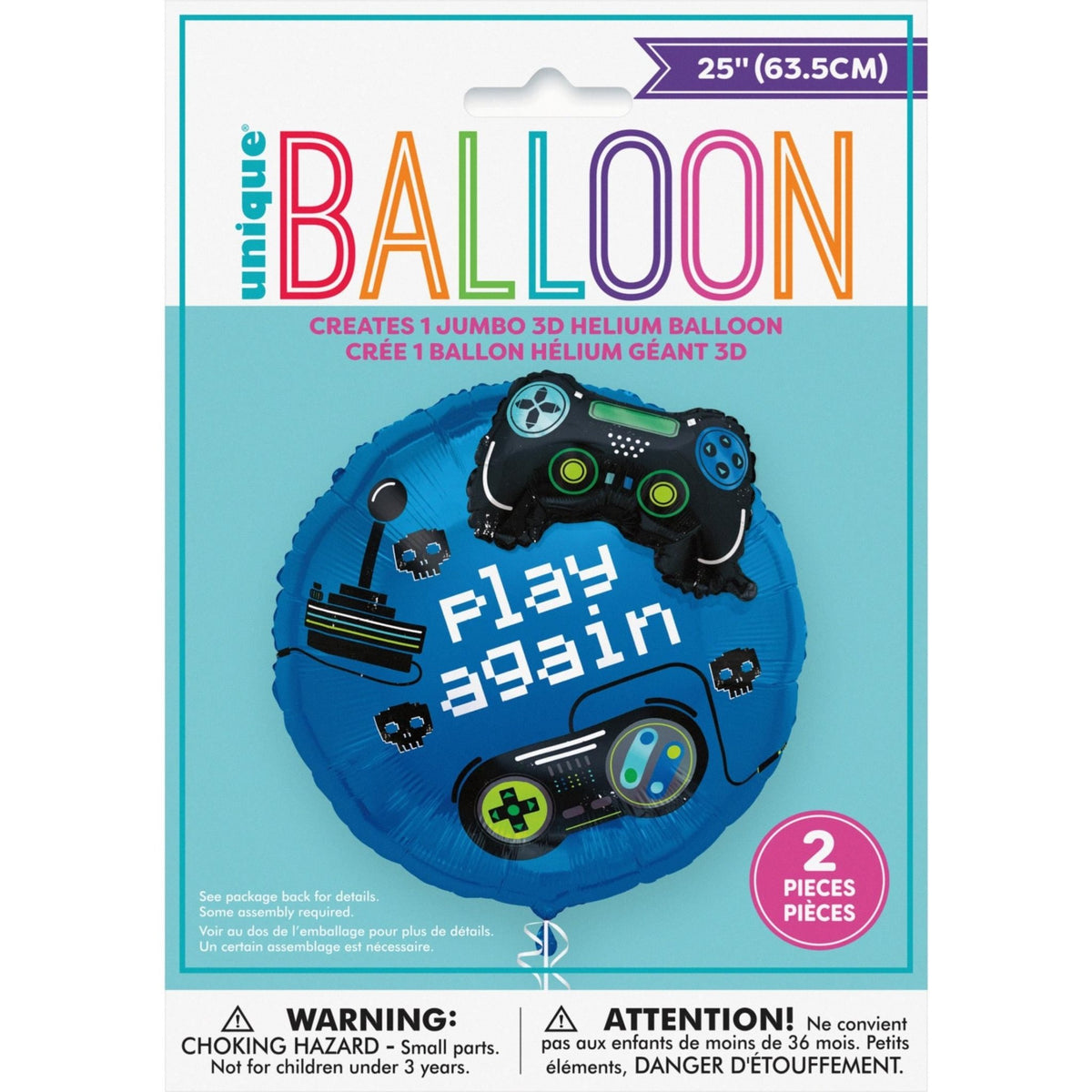 25" Play Again Video Game Balloon - Stesha Party