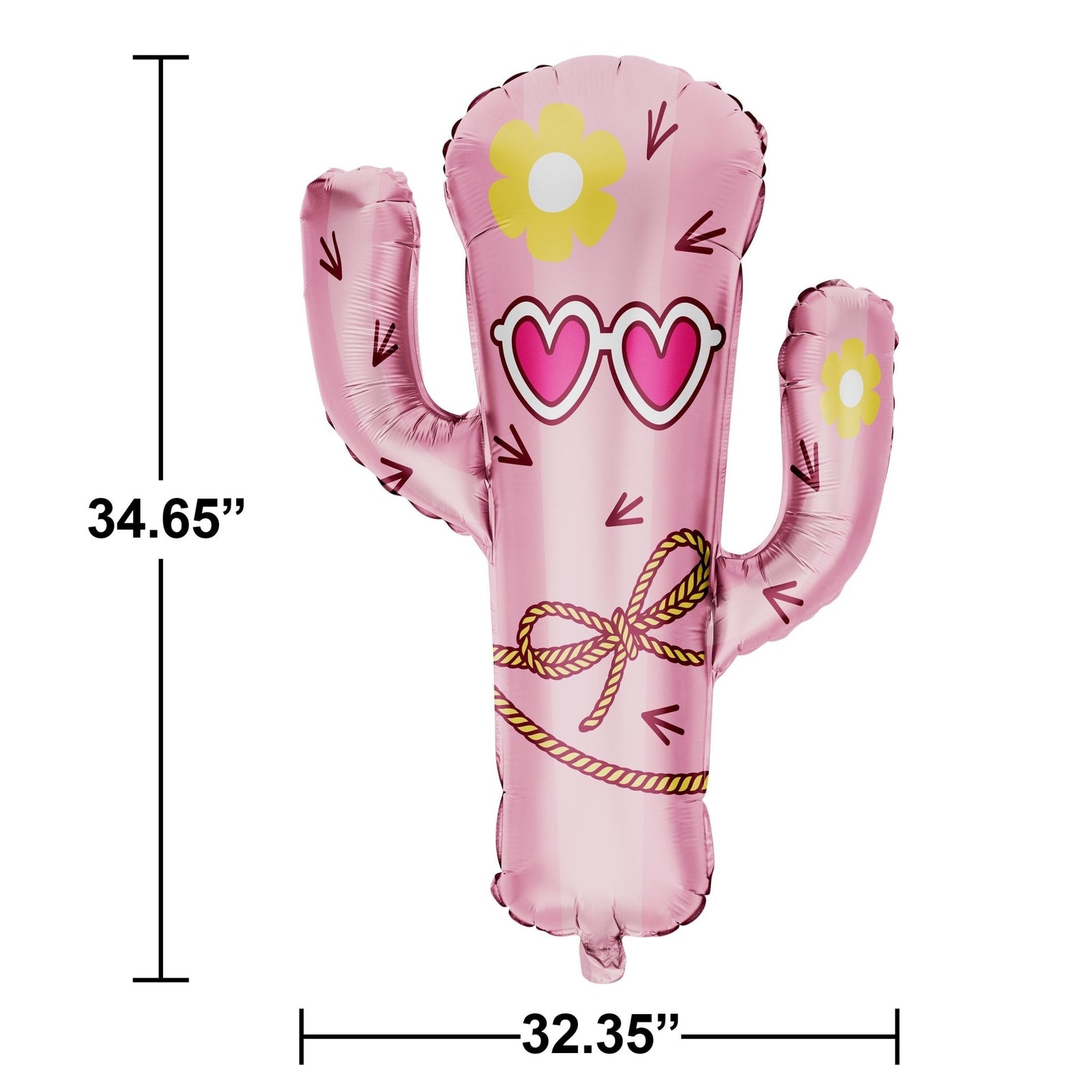 34" Pink Cactus Foil Balloon - Stesha Party