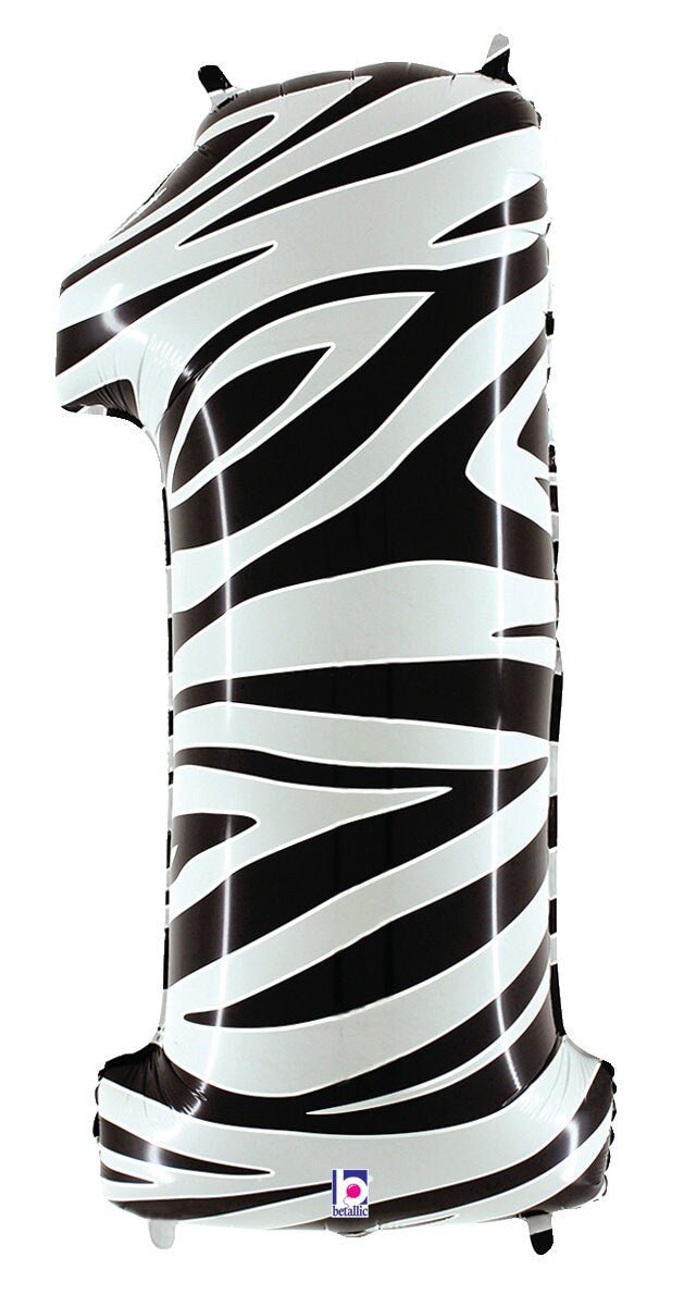 40" Zebra Number Balloons 0 - 9 - Stesha Party