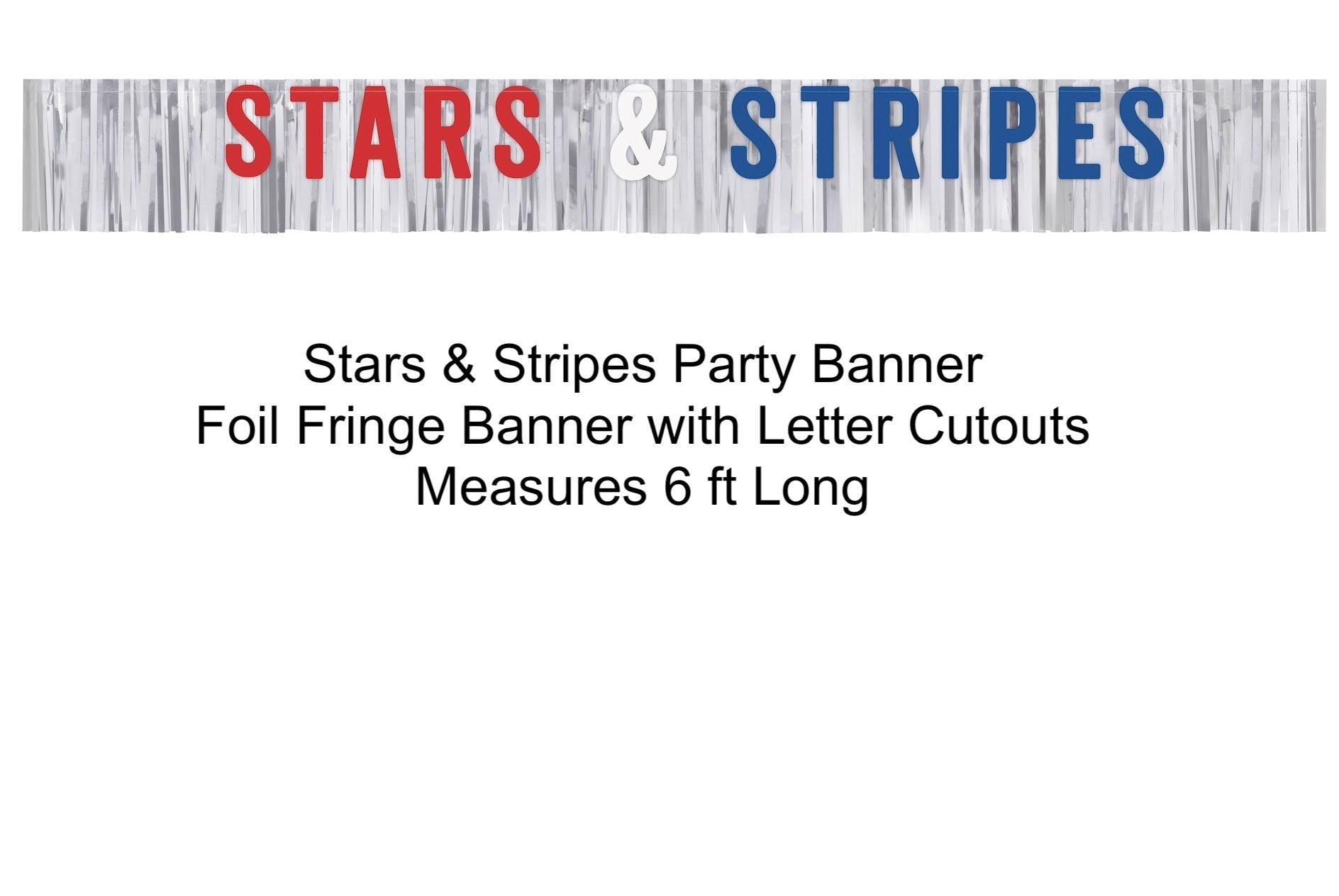 6ft Stars and Stripes Foil Banner - Stesha Party