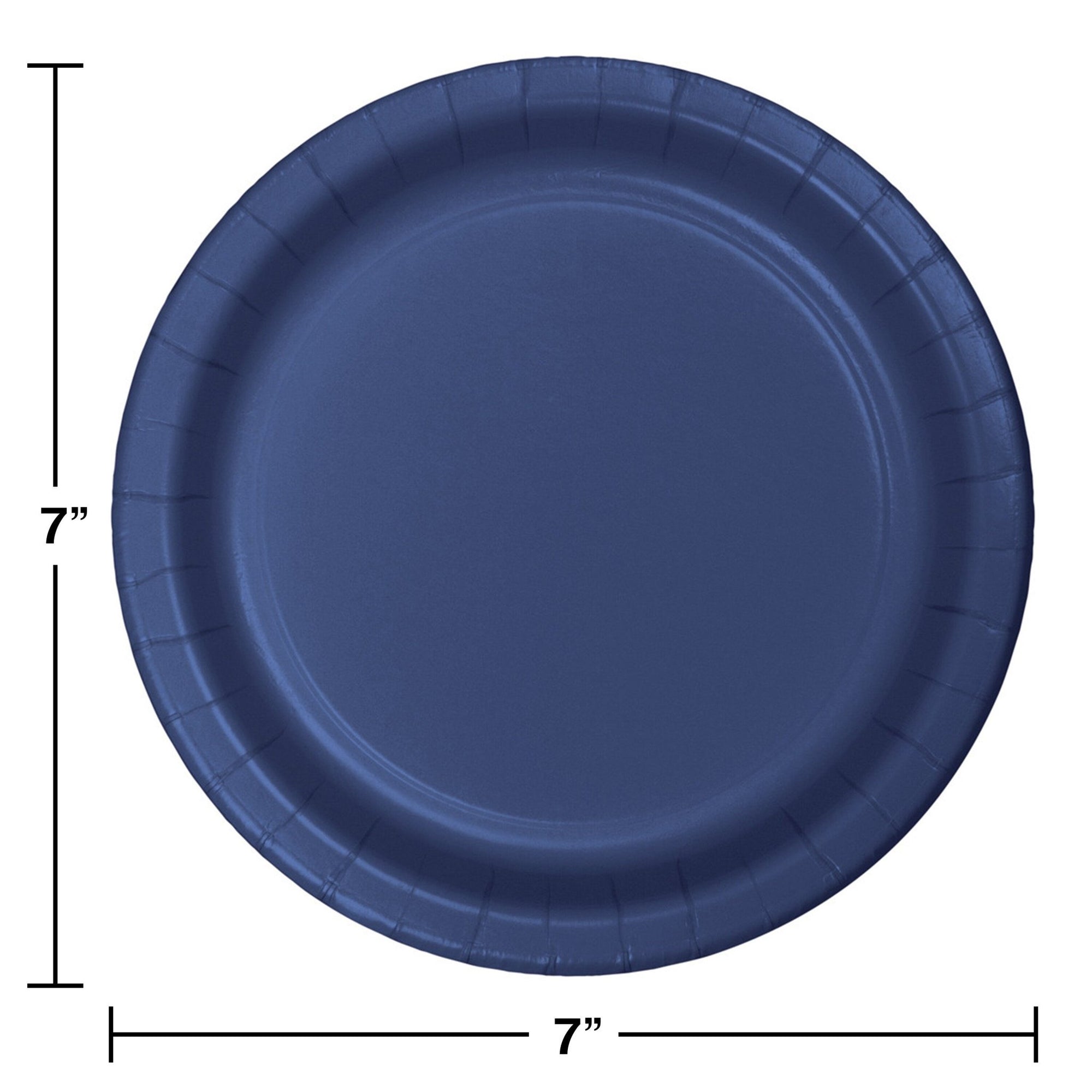 7" Round Navy Paper Dessert Plates 24ct - Stesha Party