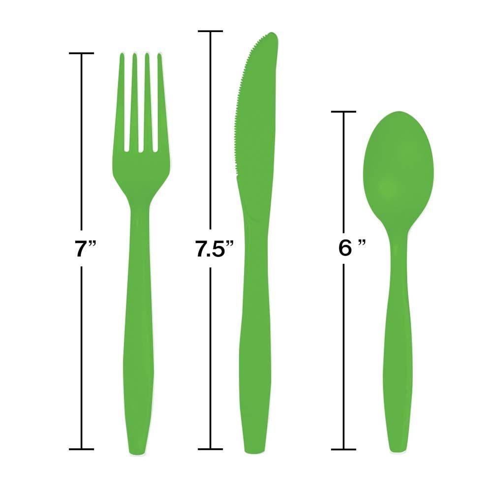 72 - Set Lime Green Cutlery - Stesha Party