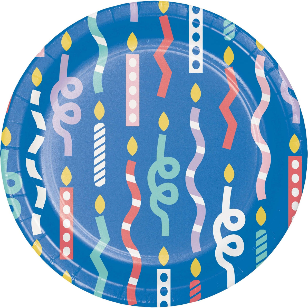 8ct Blue Candle Cake Plates - Stesha Party