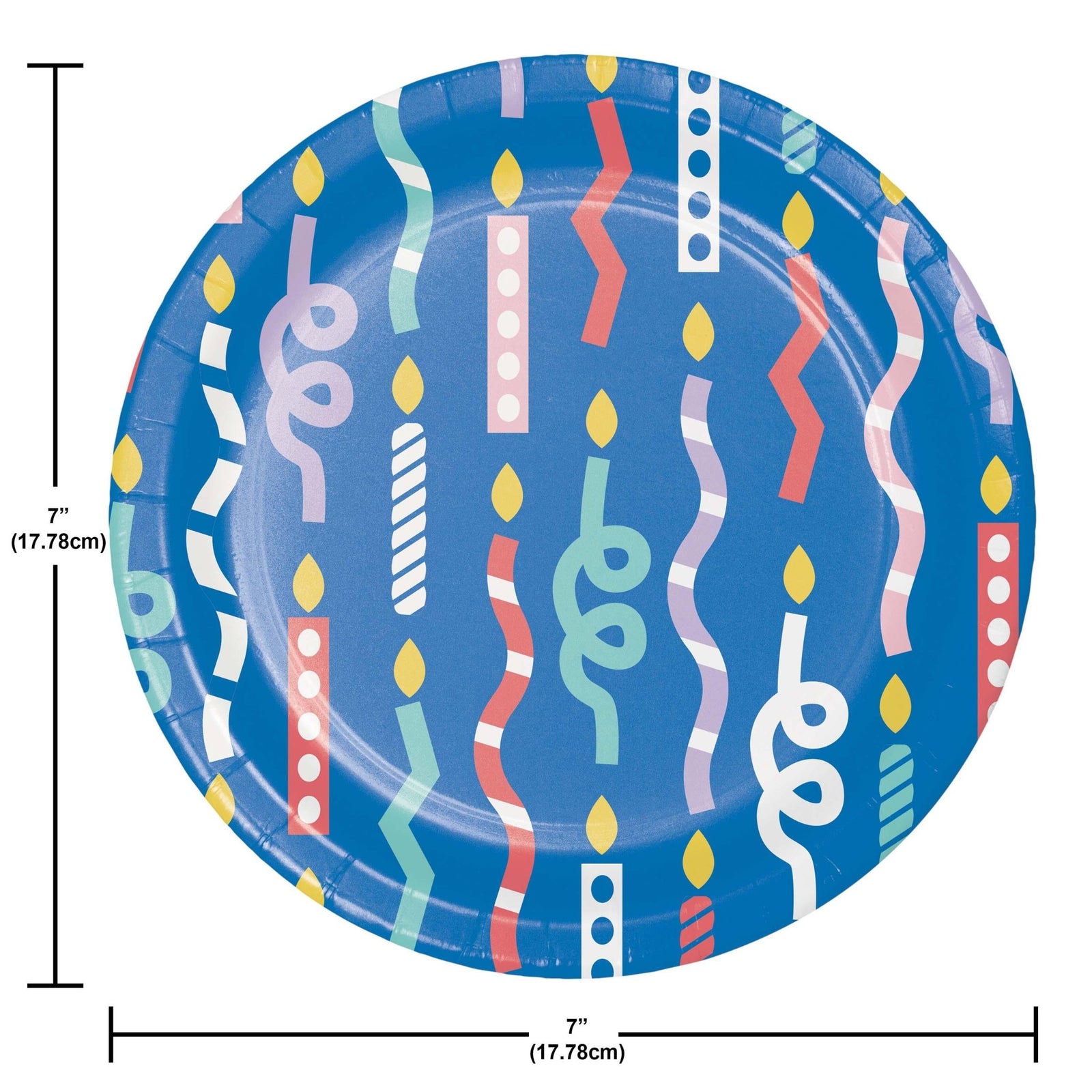 8ct Blue Candle Cake Plates - Stesha Party