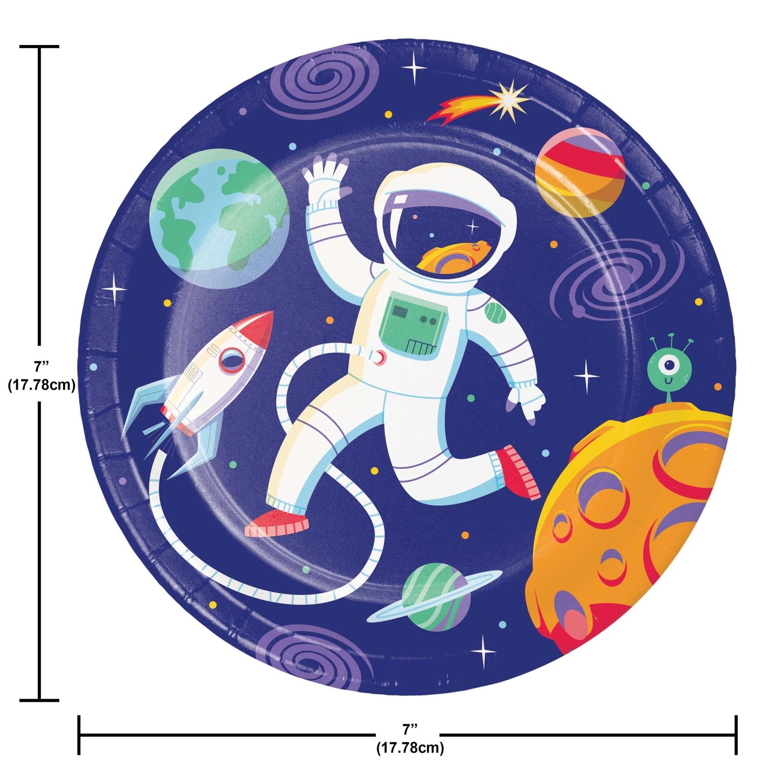 8ct Outer Space Party Dessert Plates - Stesha Party