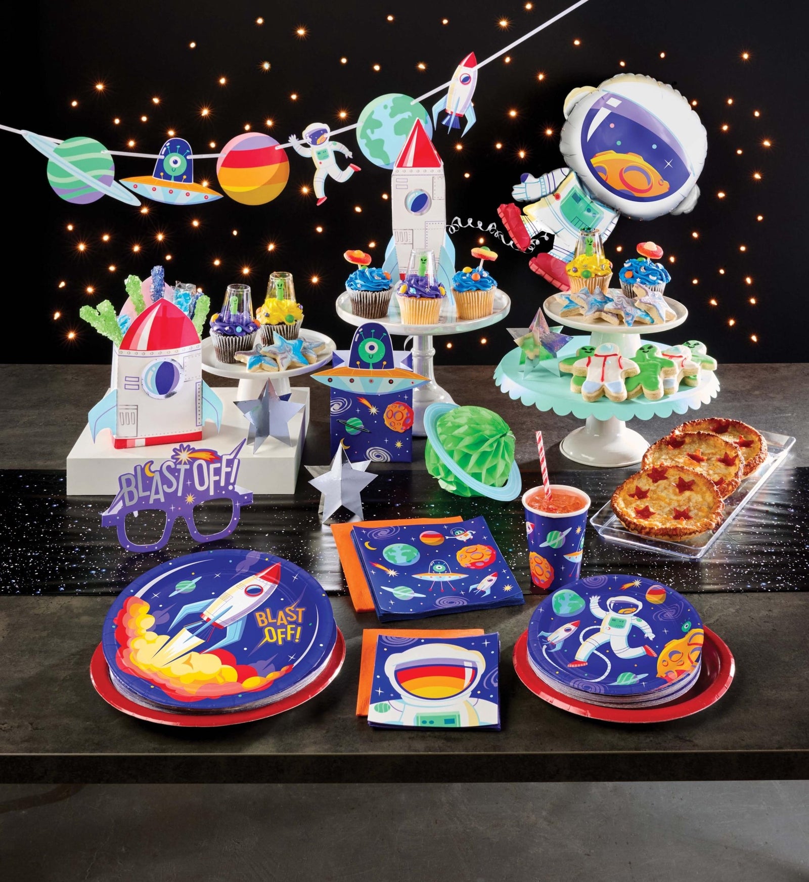 8ct Rocket Ship Paper Plates - Stesha Party