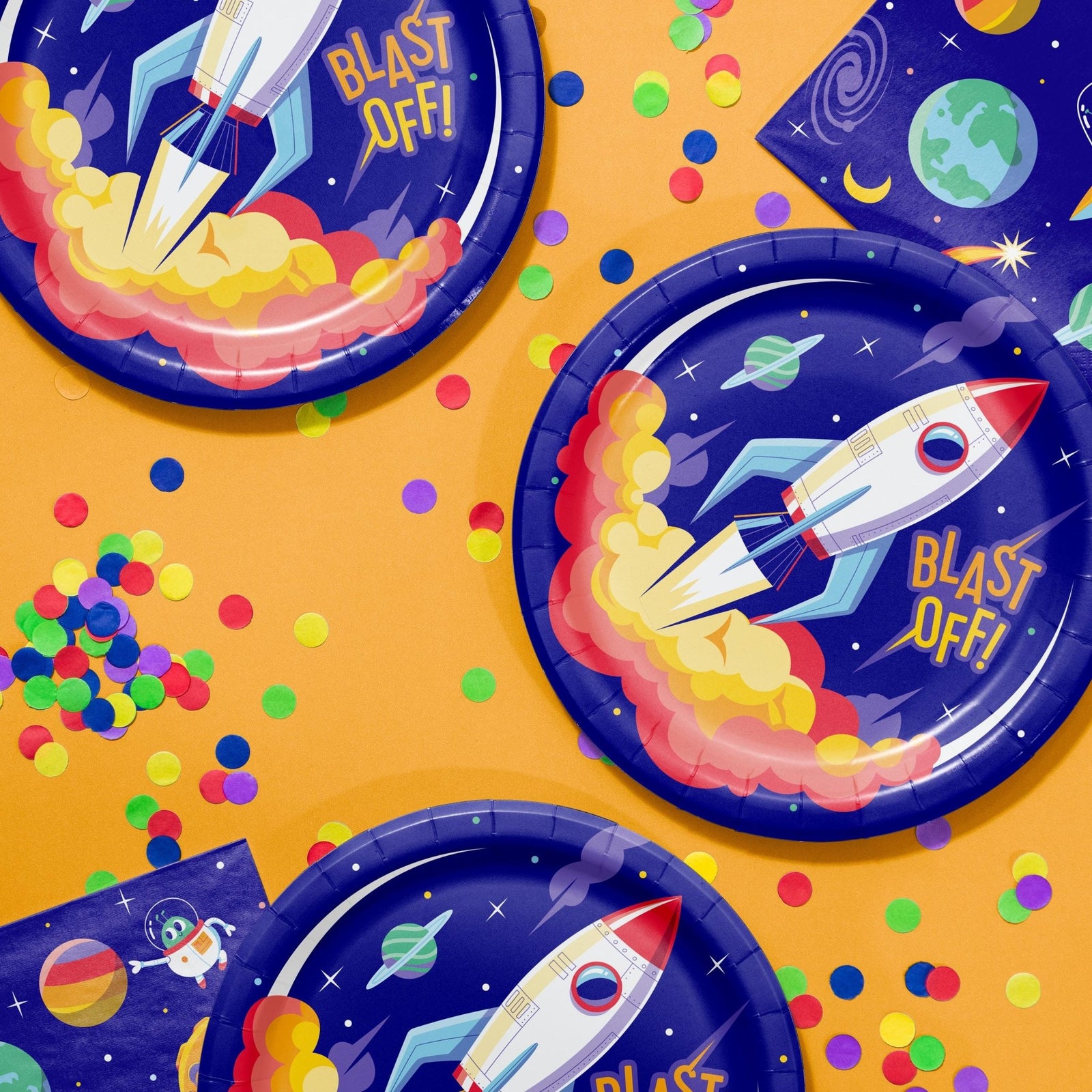 8ct Rocket Ship Paper Plates - Stesha Party