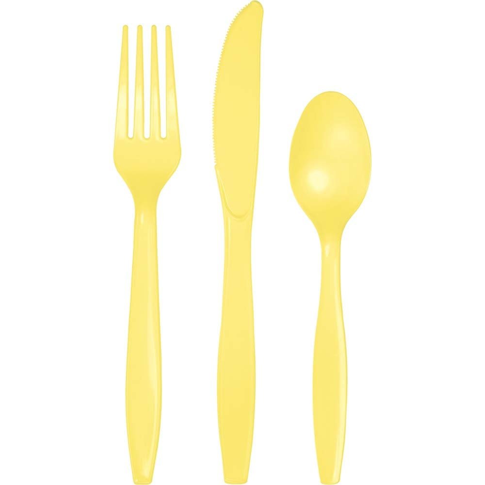 96 Sets Yellow Cutlery - Stesha Party