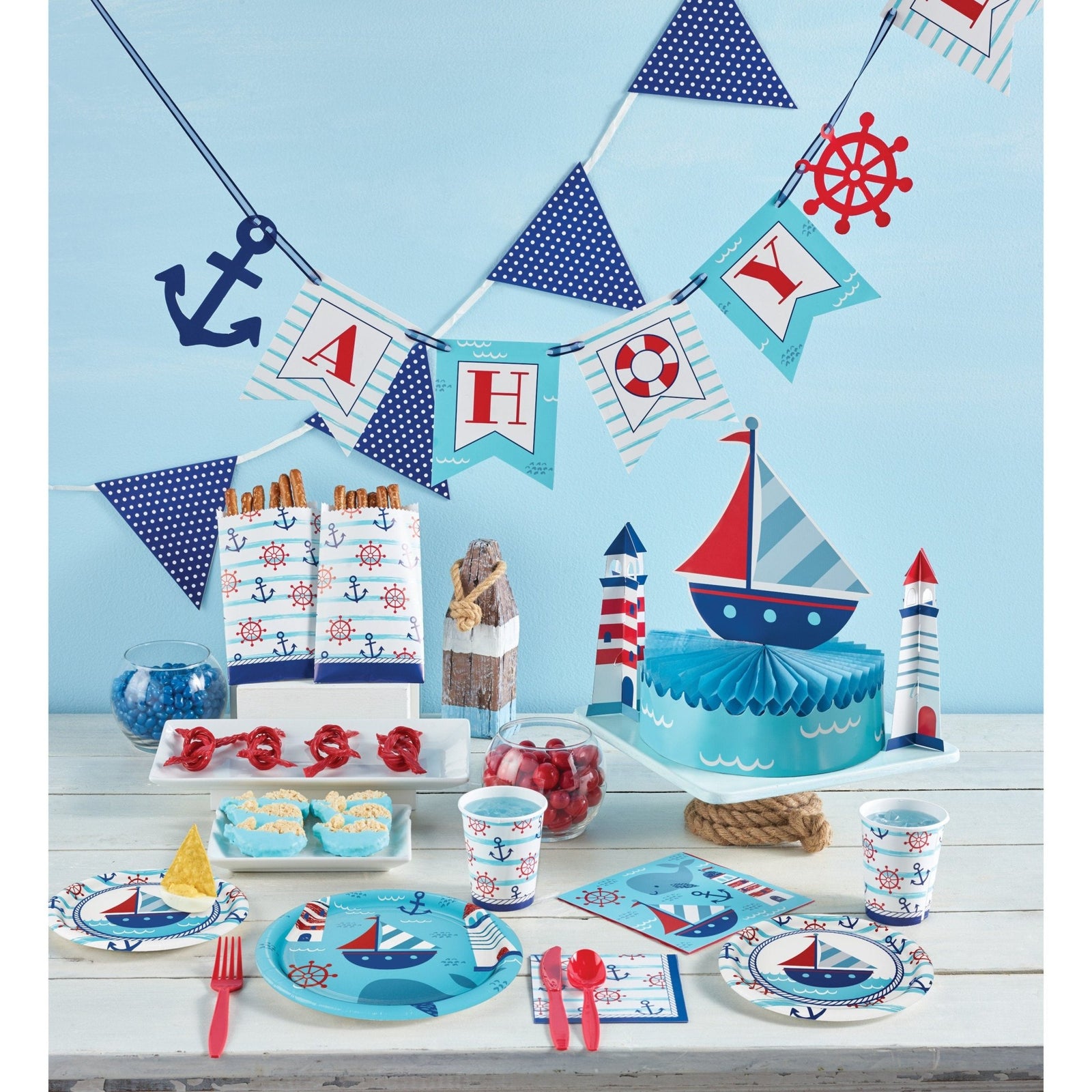 Ahoy Baby Shower Banner 6.2ft - Stesha Party