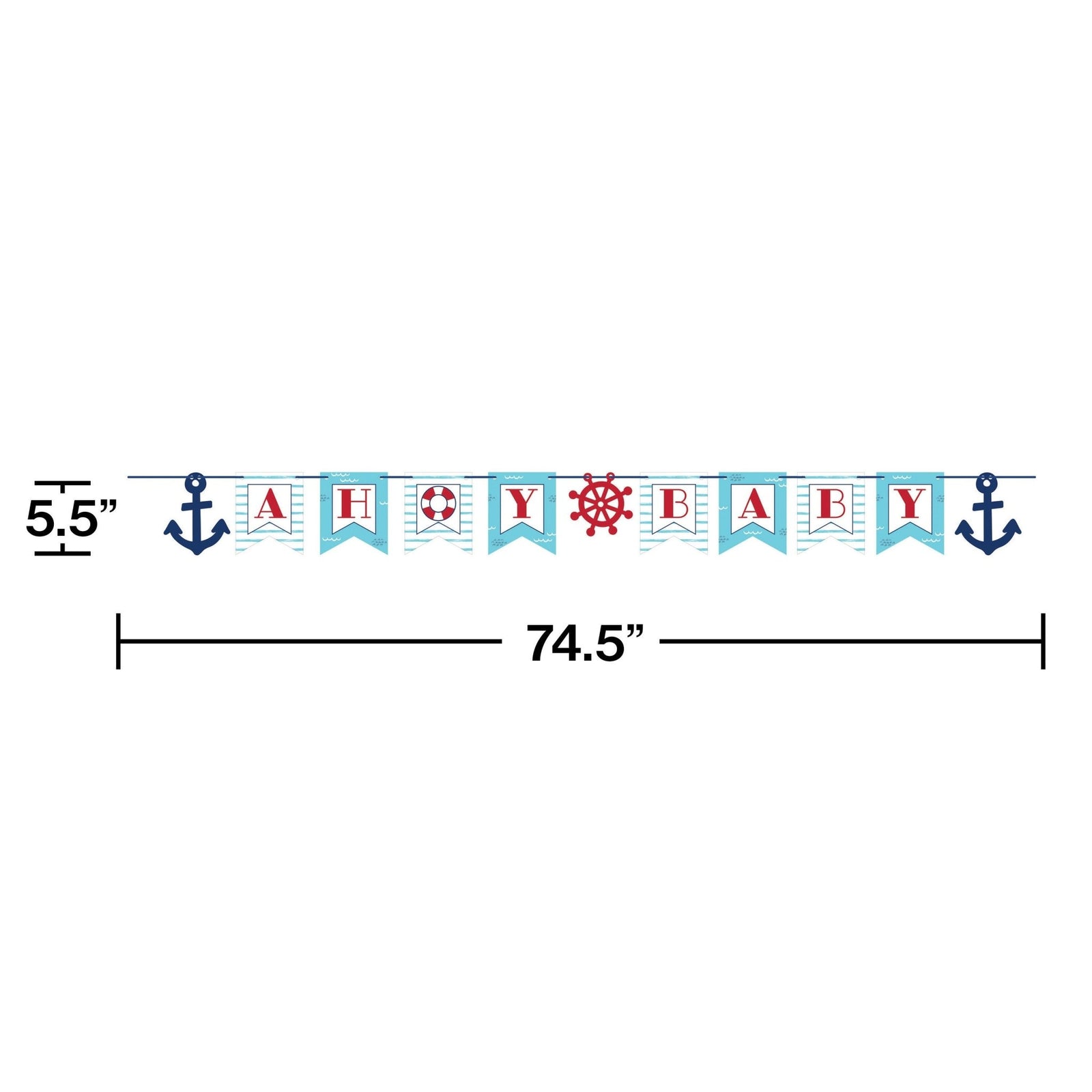 Ahoy Baby Shower Banner 6.2ft - Stesha Party