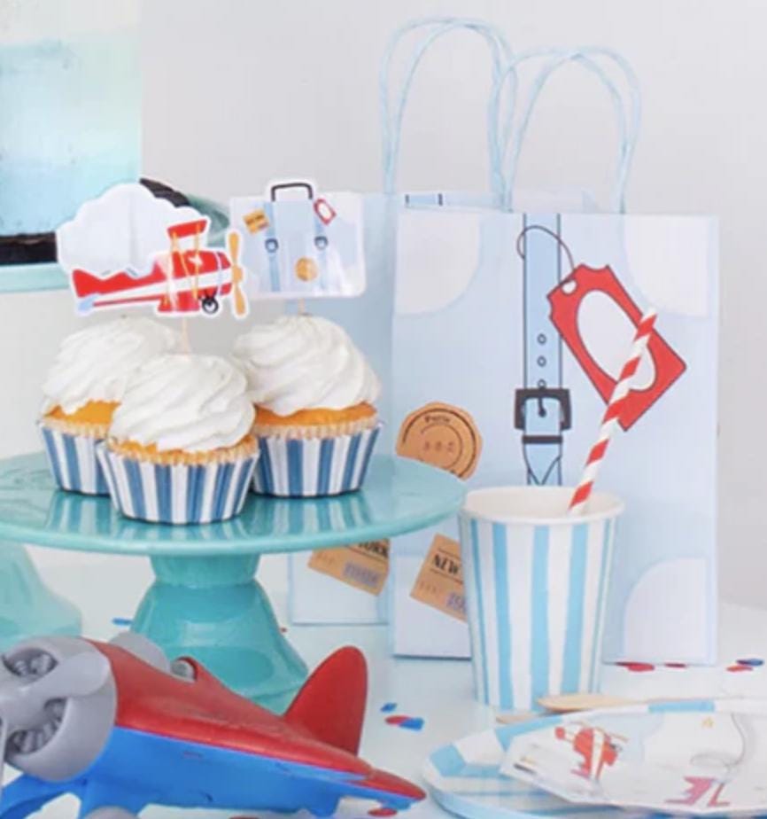 Airplane Cupcake Toppers 12ct - Stesha Party