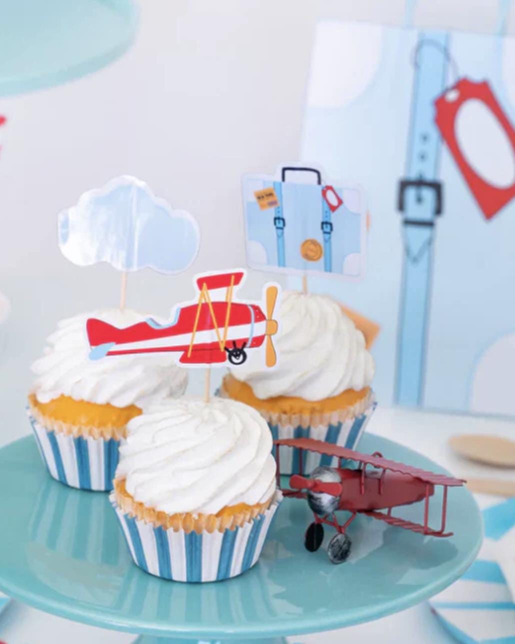 Airplane Cupcake Toppers 12ct - Stesha Party