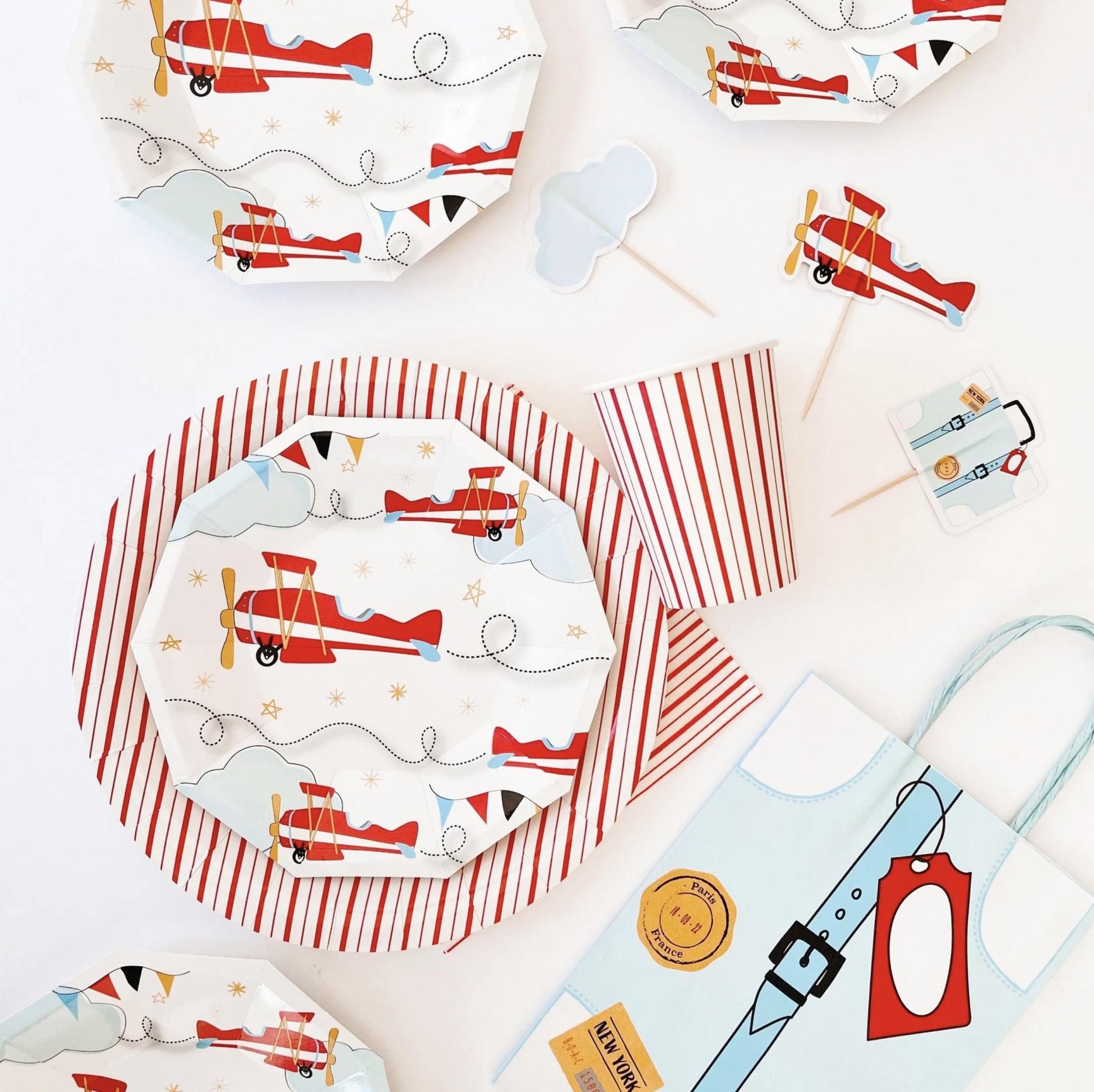Airplane Cupcake Toppers 12ct - Stesha Party