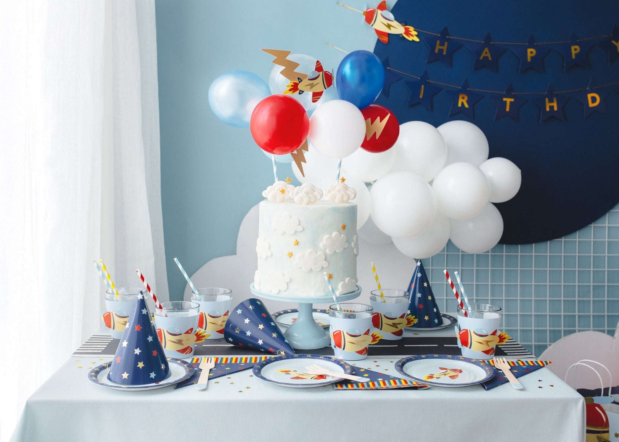Airplane Party Cake Plates - Stesha Party