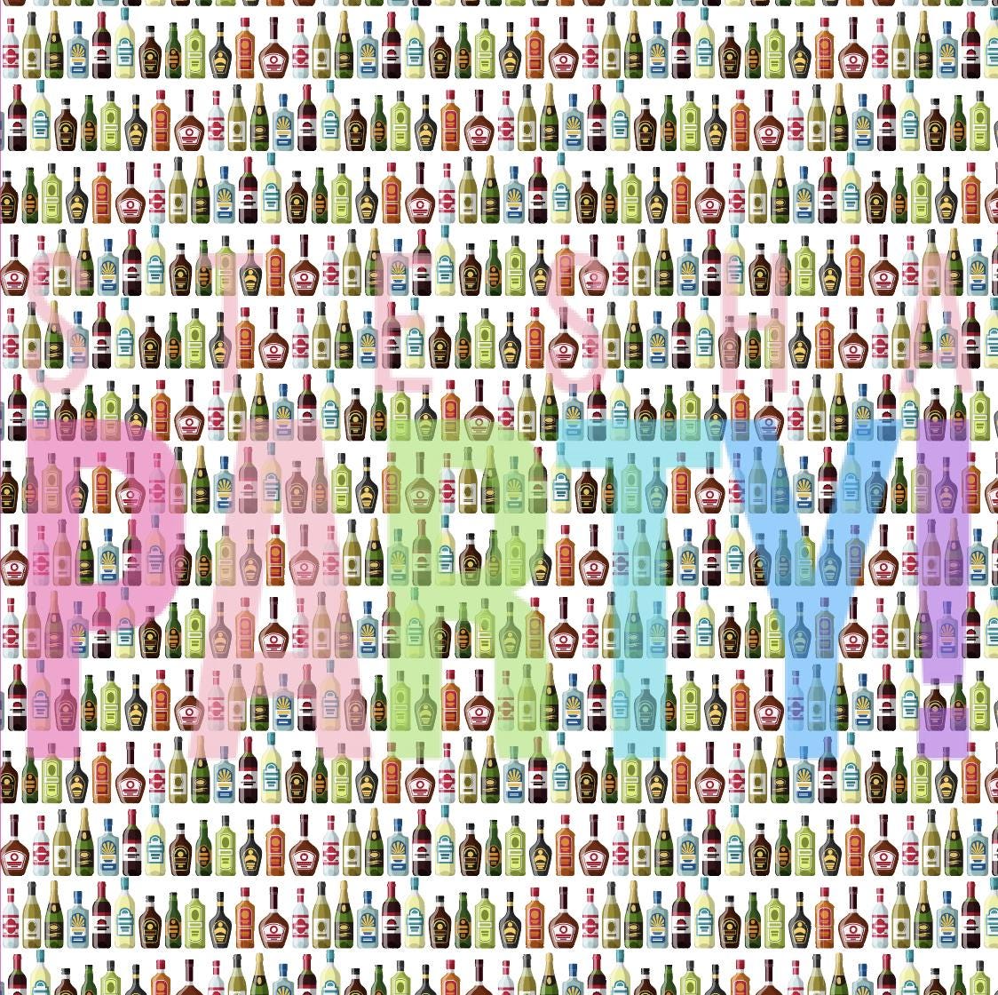 Alcohol Bottle Pattern HTV - Stesha Party