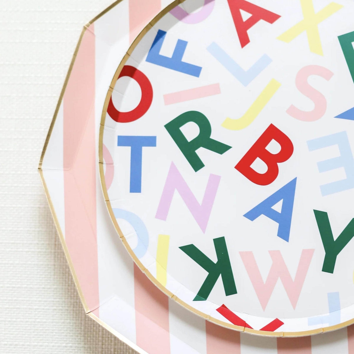 Alphabet Party Paper Lunch Plates 8ct - Stesha Party