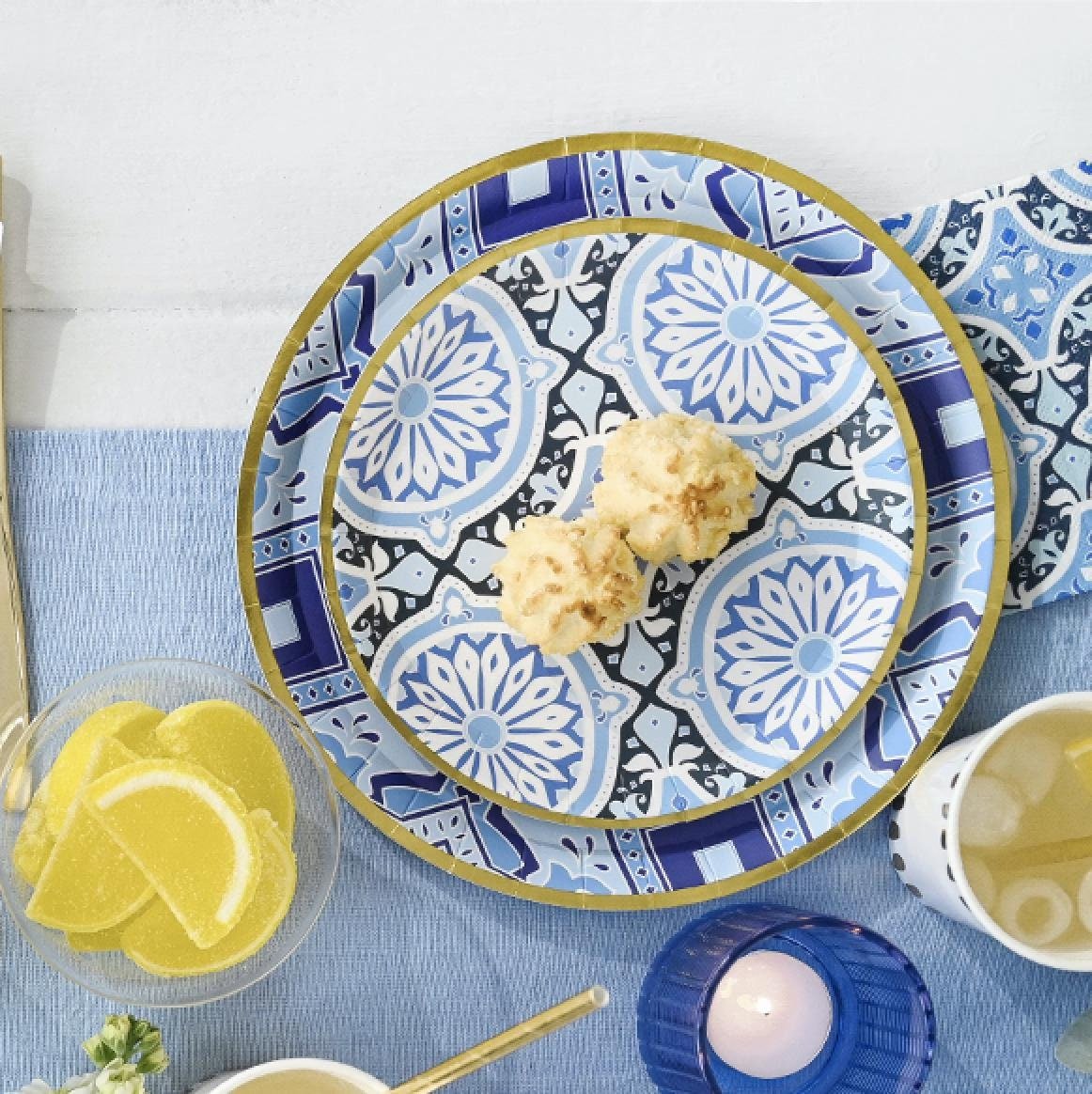 Amalfi Blue Dessert Plates - Stesha Party