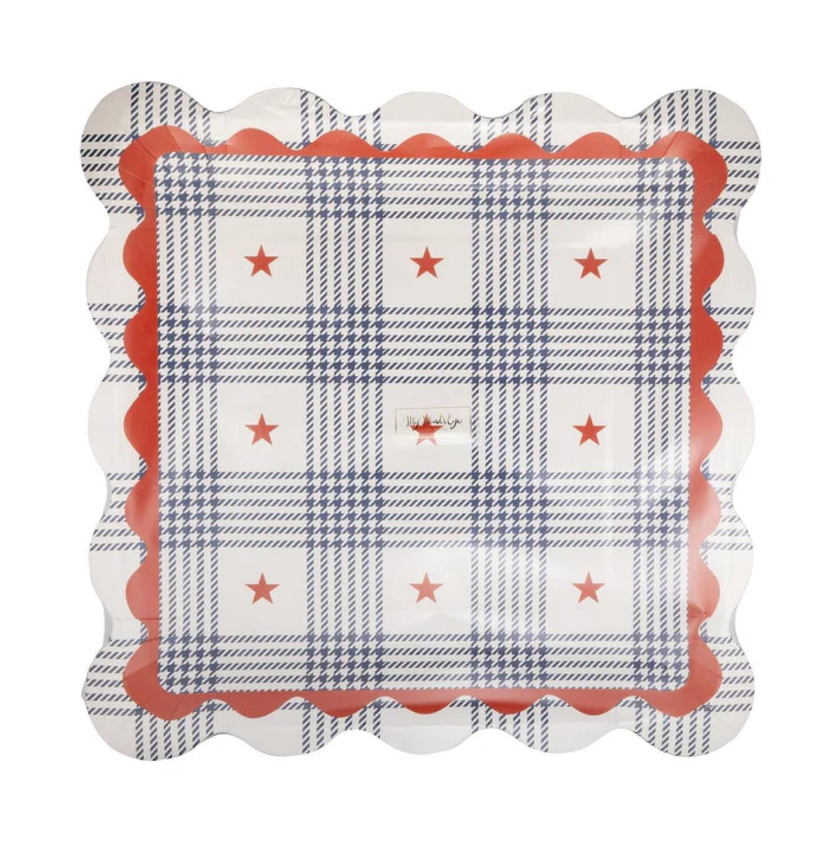 Americana Plaid Star Plates 8ct - Stesha Party