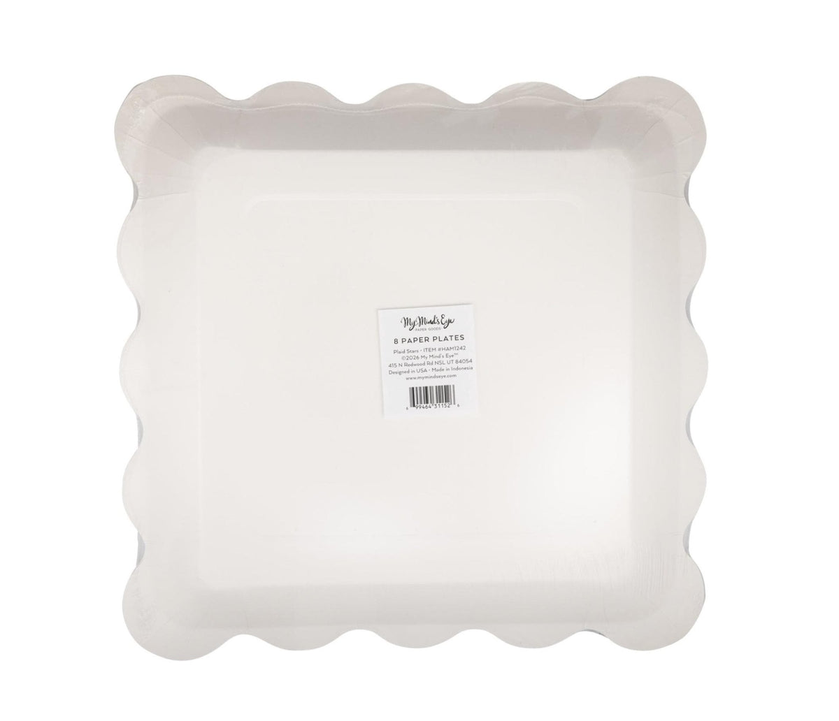 Americana Plaid Star Plates 8ct - Stesha Party