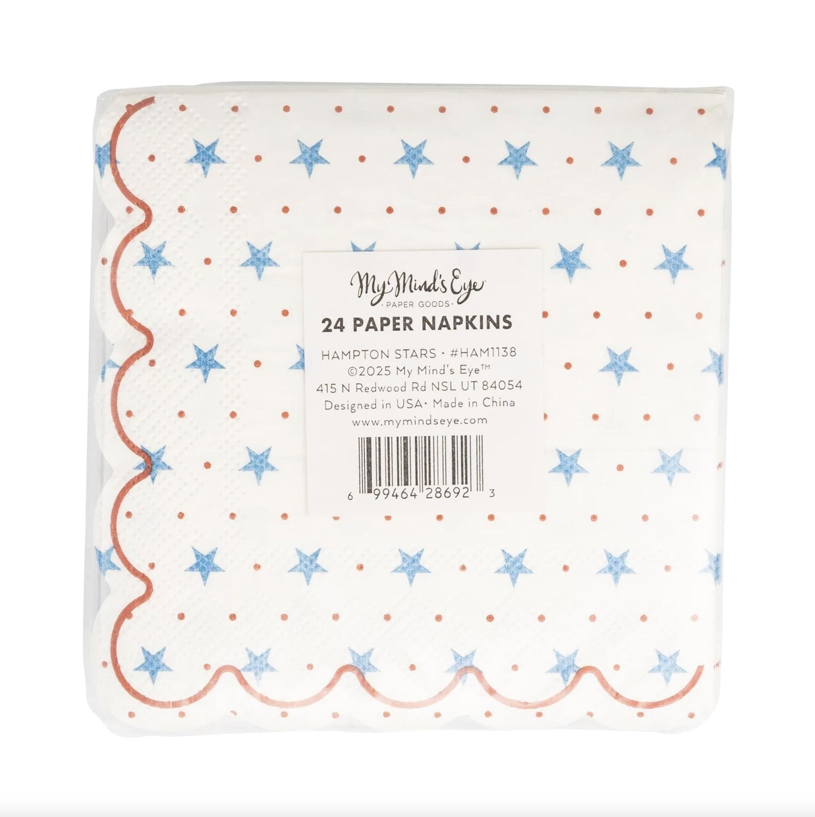 Americana Star Cocktail Napkins 24ct - Stesha Party