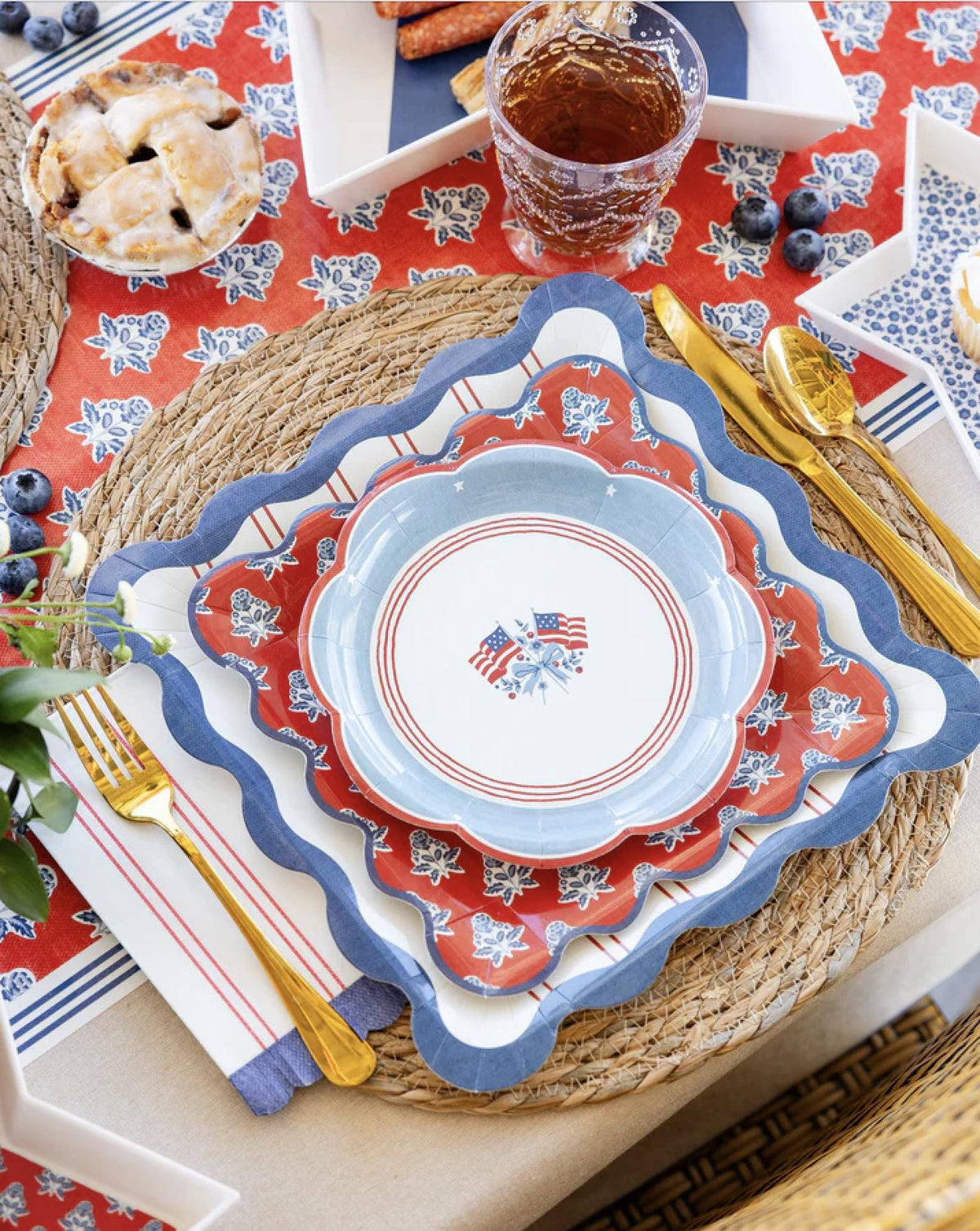 Americana Striped Napkins 24ct - Stesha Party