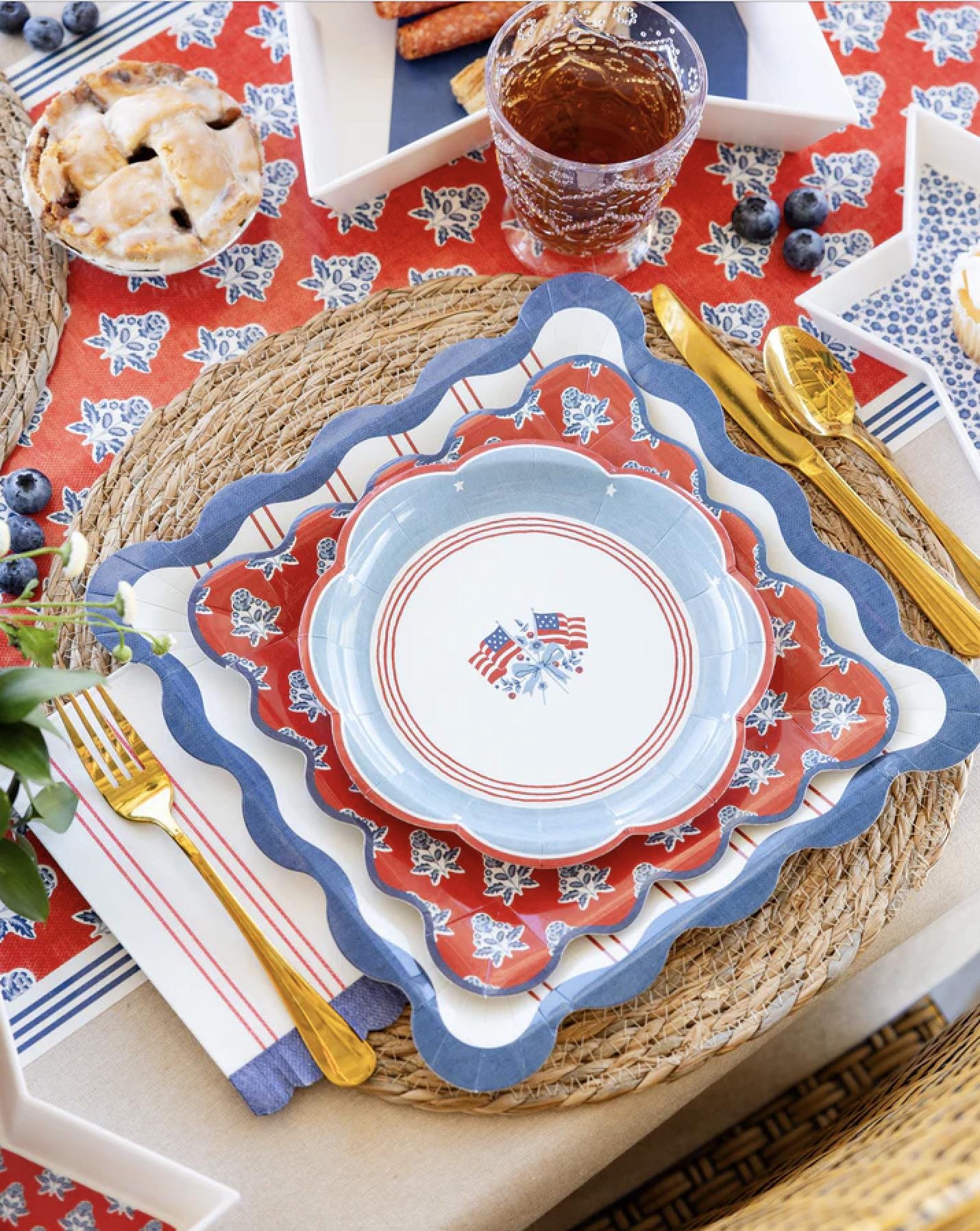 Americana Striped Napkins 24ct - Stesha Party