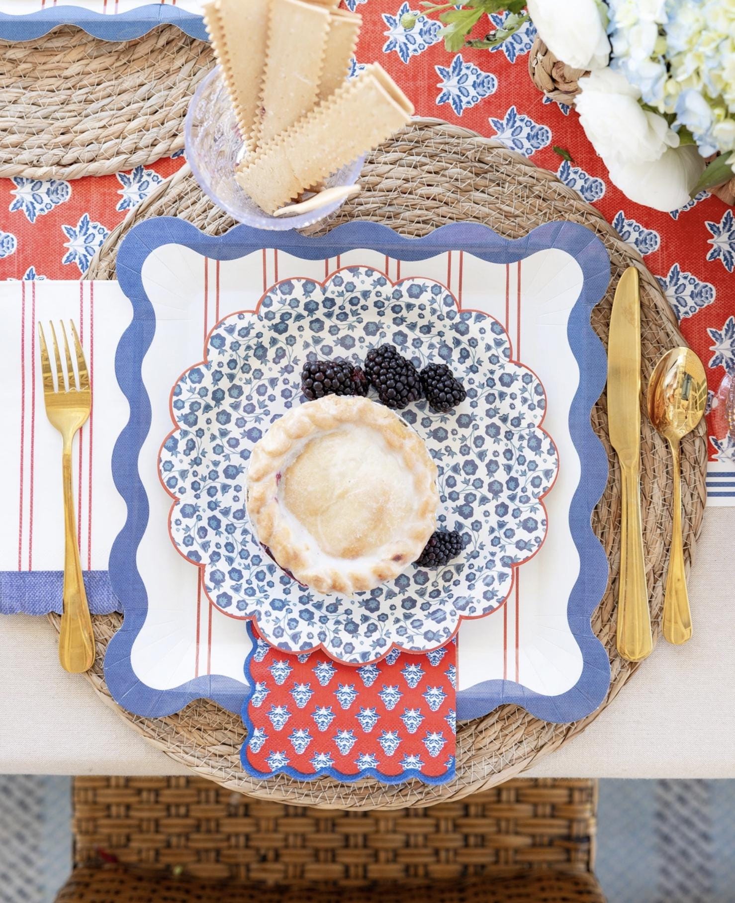 Americana Striped Plates 8ct - Stesha Party