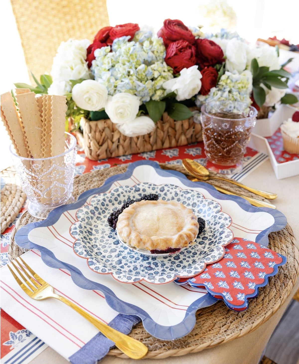 Americana Striped Plates 8ct - Stesha Party