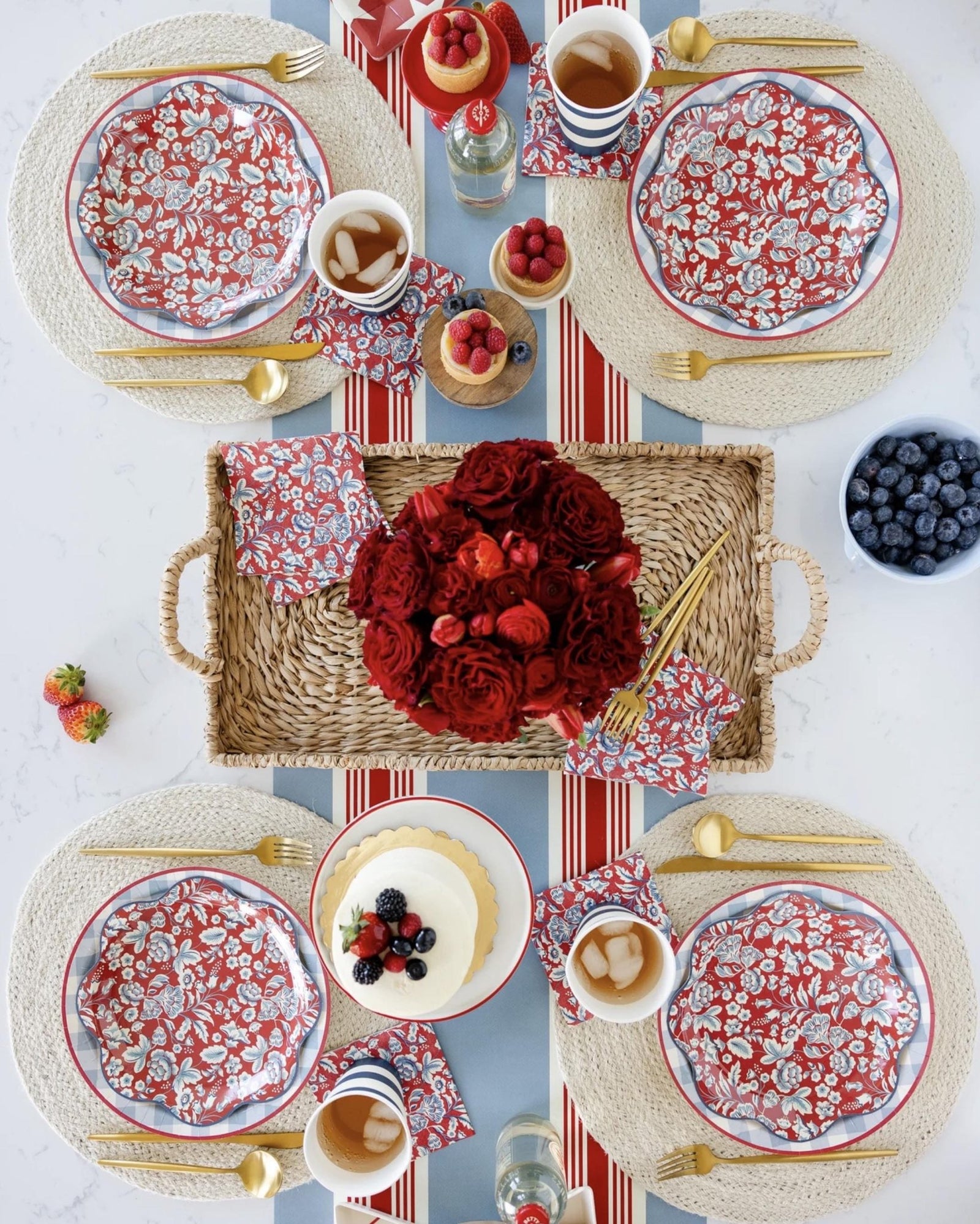 Americana Striped Table Runner - Stesha Party