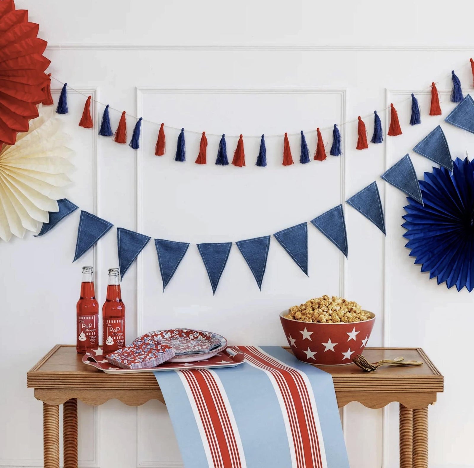 Americana Striped Table Runner - Stesha Party