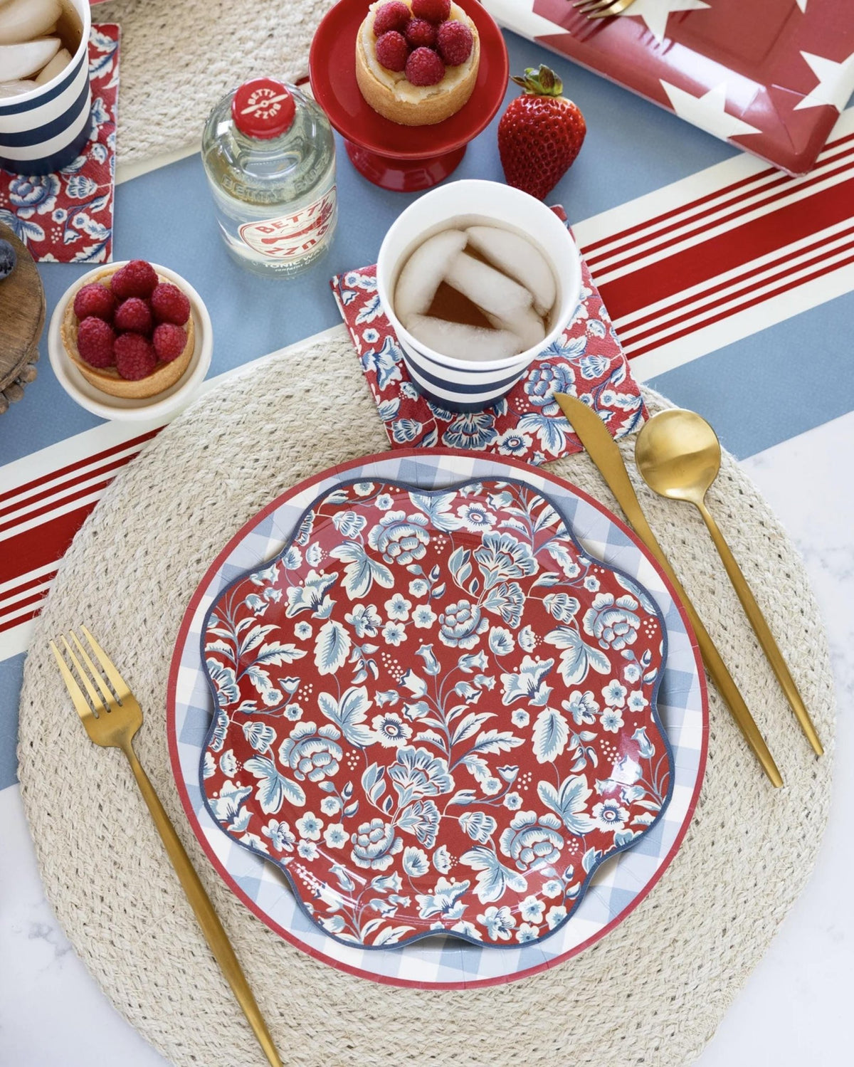 Americana Striped Table Runner - Stesha Party