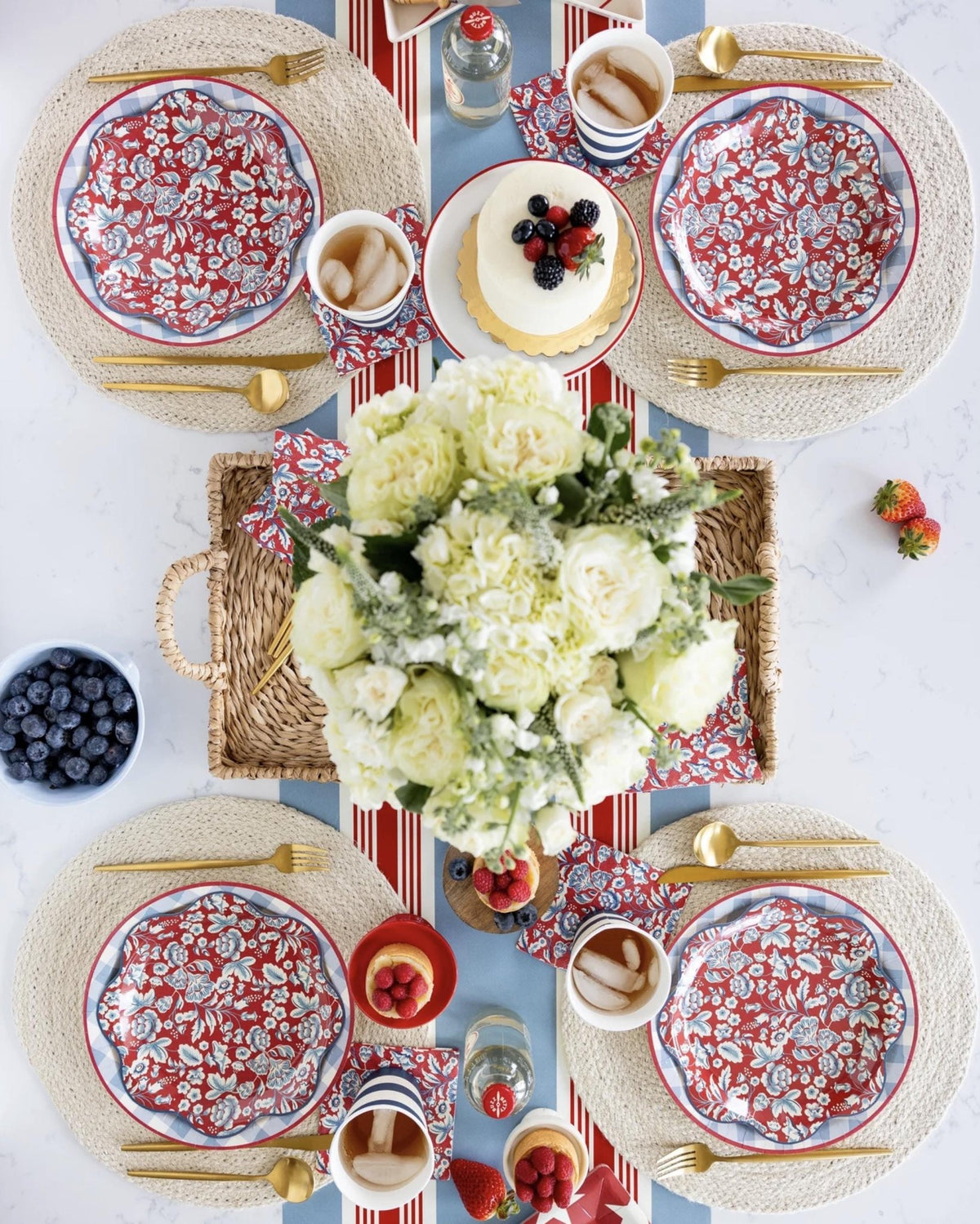 Americana Striped Table Runner - Stesha Party