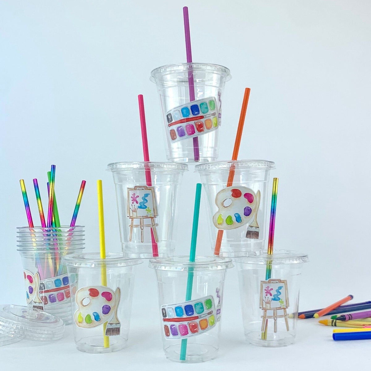 Art Party Drink Cups 12 Set - Stesha Party