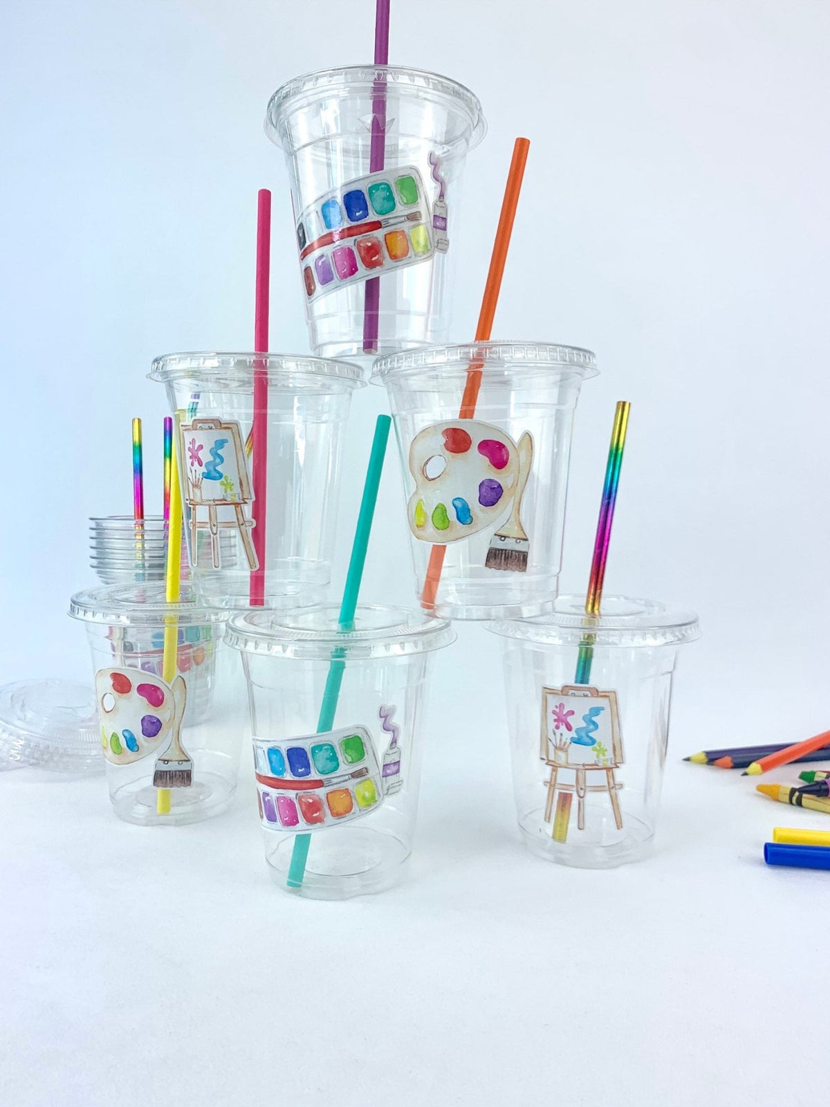 Art Party Drink Cups 12 Set - Stesha Party