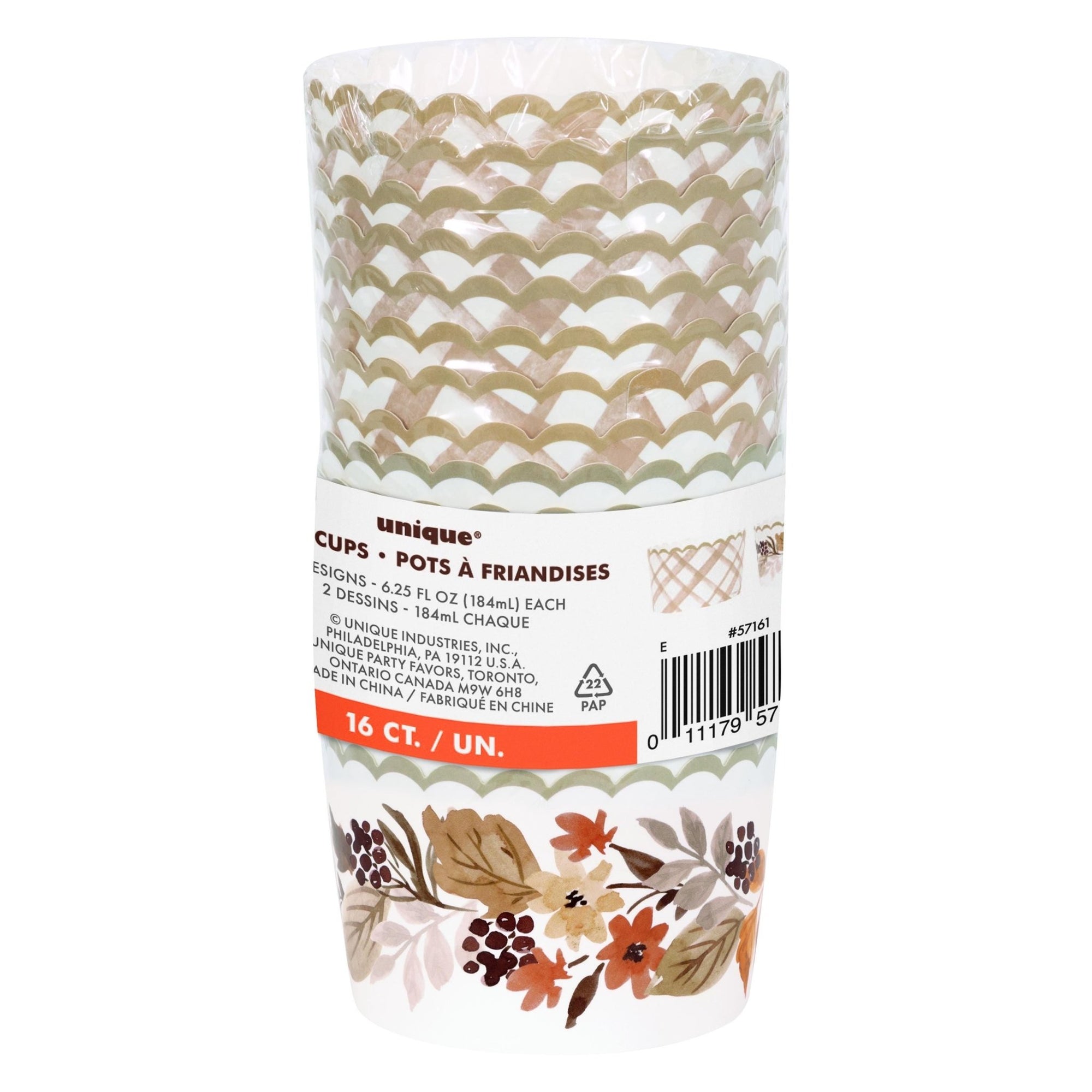 Autumn Scalloped Paper Treat Cups 16ct - Stesha Party